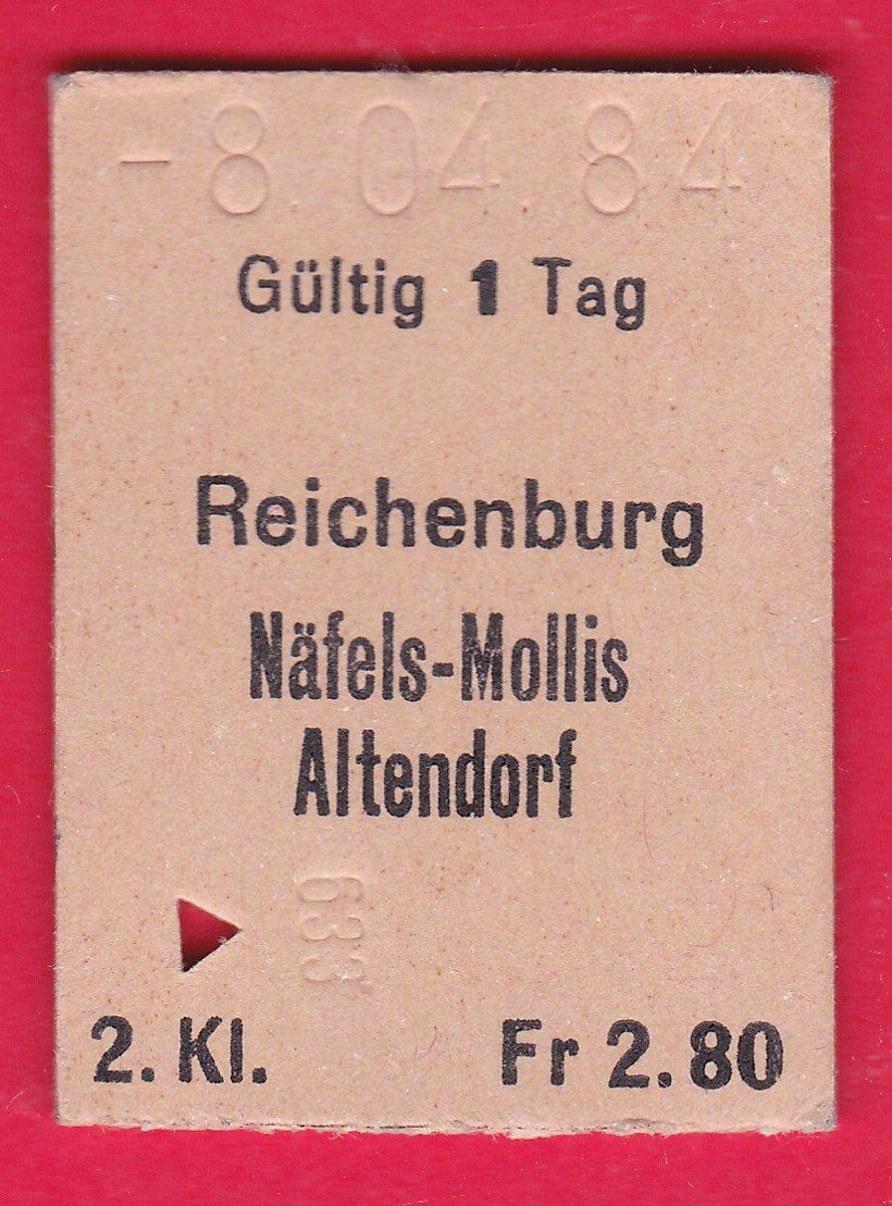 Tickets: KARTON BILLETT, REICHENBURG - ALTENDORF, 2.KLASSE, EINFACH – Gebraucht aus Oberrieden von Gebirgsstelze