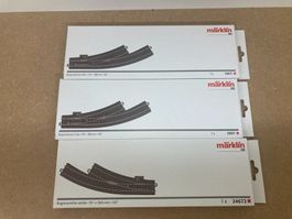 3er Set Märklin H0 24671 / 24672 Bogenweiche rechts u. links