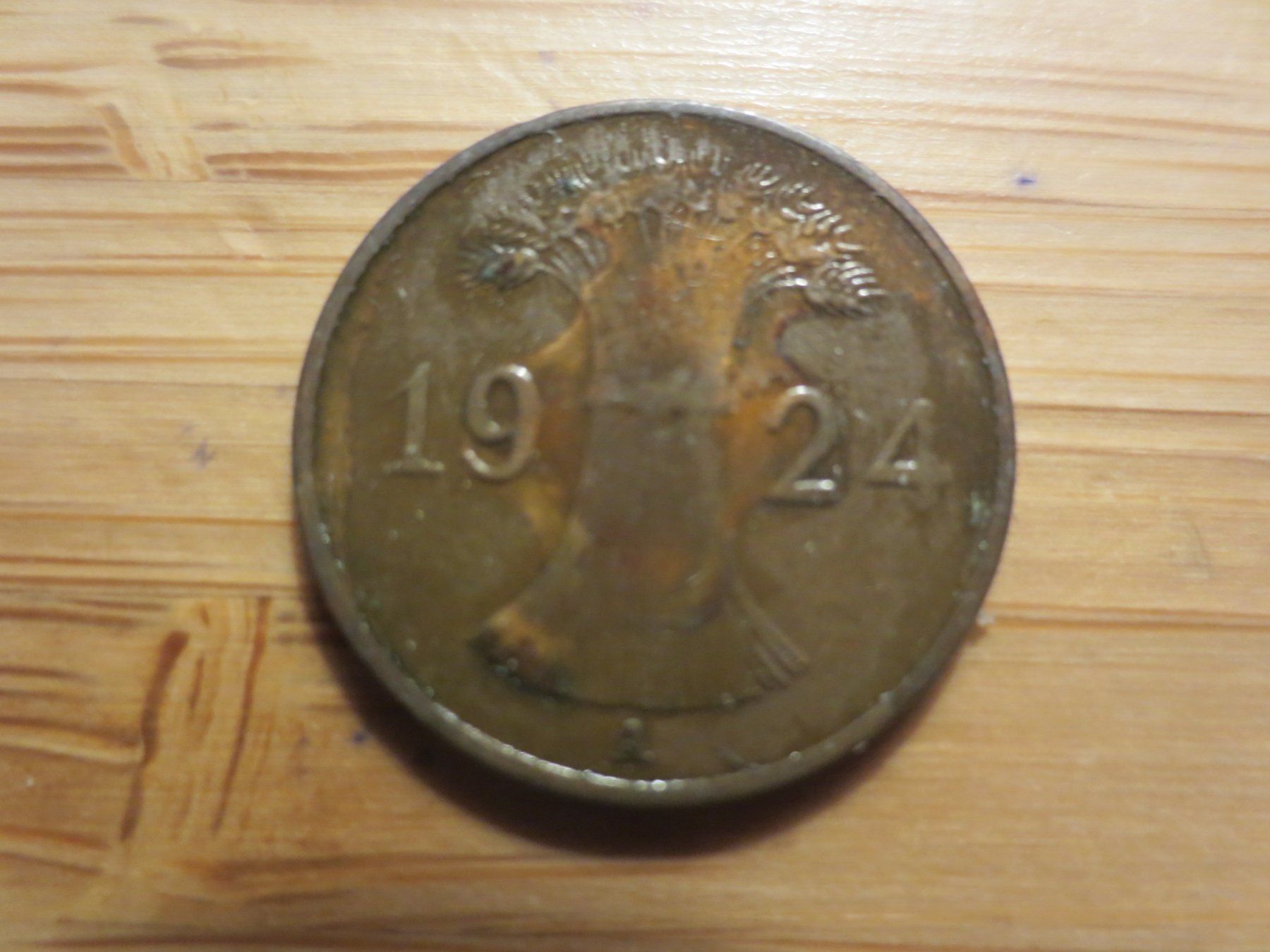 Tutti le monete: Deutsches Reich 1Pfennig 1924 – Usato da Weier im Emmental venduto da waefler03 1