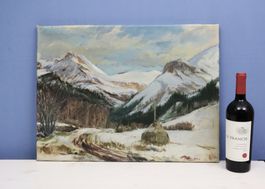 Gemälde Oel auf Leinwand, Schneebedeckte Gebirgskette