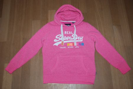 Kapuzenpullover Superdry, pink mit Print, Gr. 40