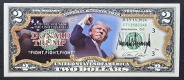 USA-2 Dollar Note "Donald Trump" limitiert mit Wasserzeichen