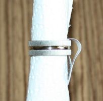 Fingerring Stahl silber-gold Ø 18mm NEU (41)