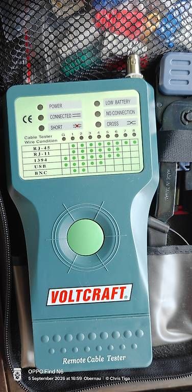 Voltcraft Misurare: Voltcraft Kabeltester CT-5 Set mit Tasche – Usato da Obernau venduto da Tiga42 1