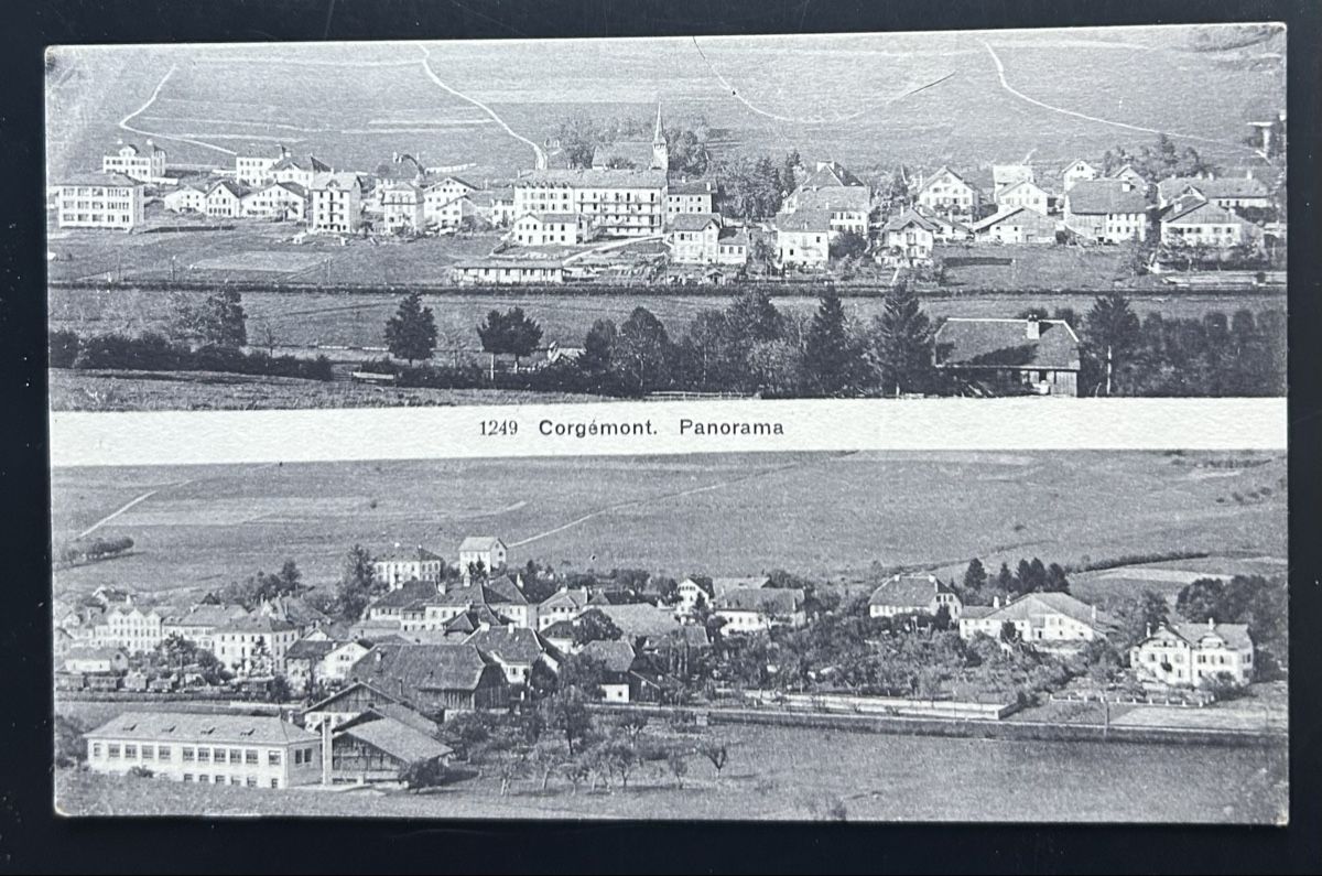 Ansichtskarten: Corgemont Panorama  – Gebraucht aus Horw von Tellbub
