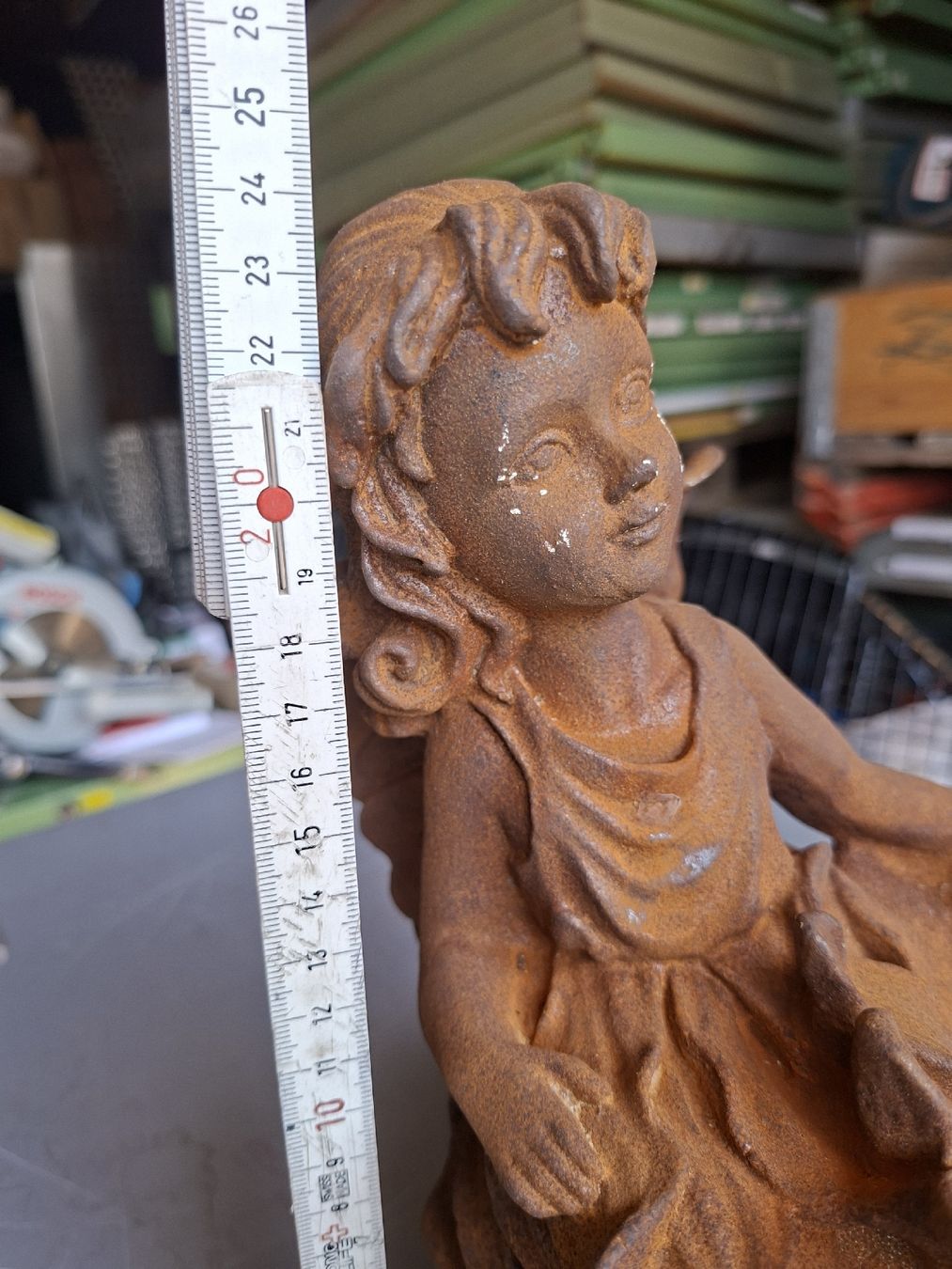 Figuren: Gartenfigur Fee mit Blume Rost Gusseisen  – Neu (gemäss Beschreibung) aus Grossdietwil von hufi10 5