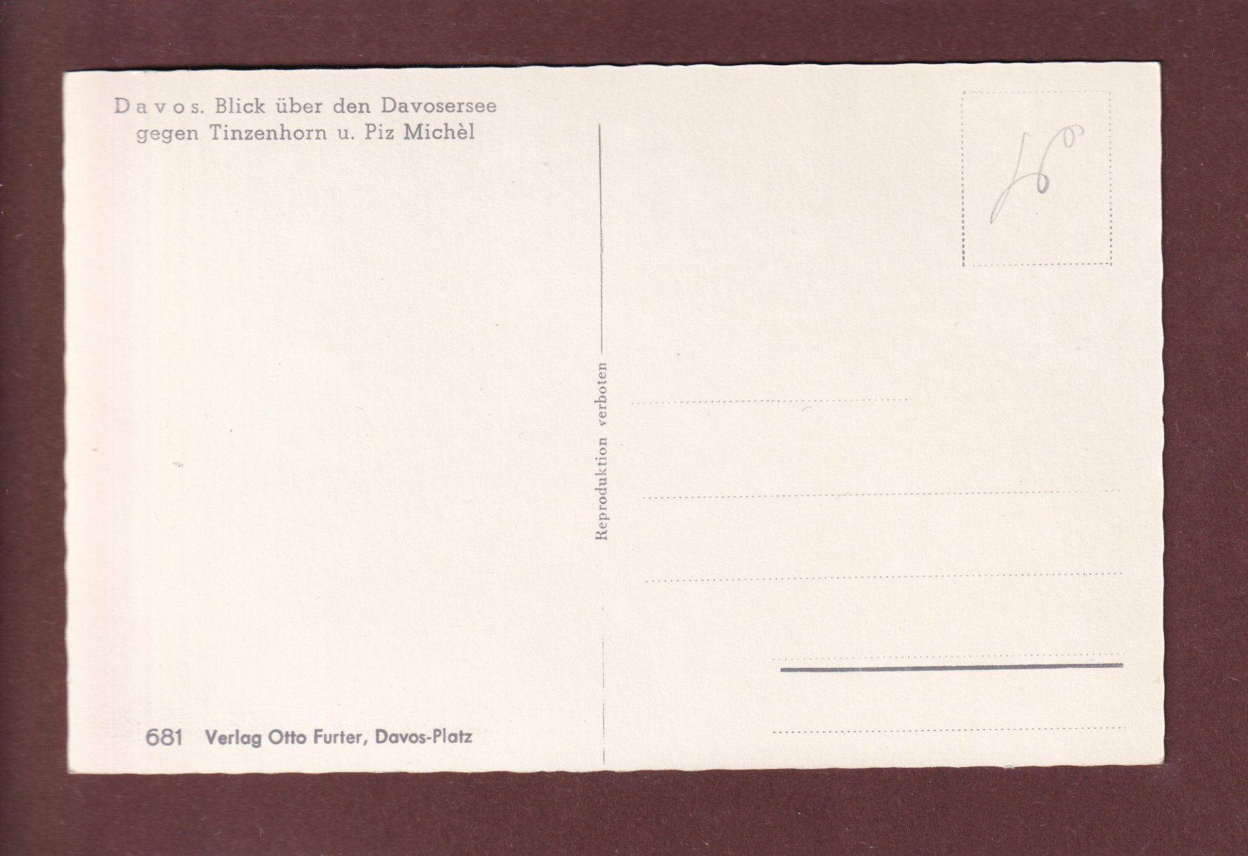 Cartoline postali: DAVOS - Davosersee – Usato da Pully venduto da nicecards 1