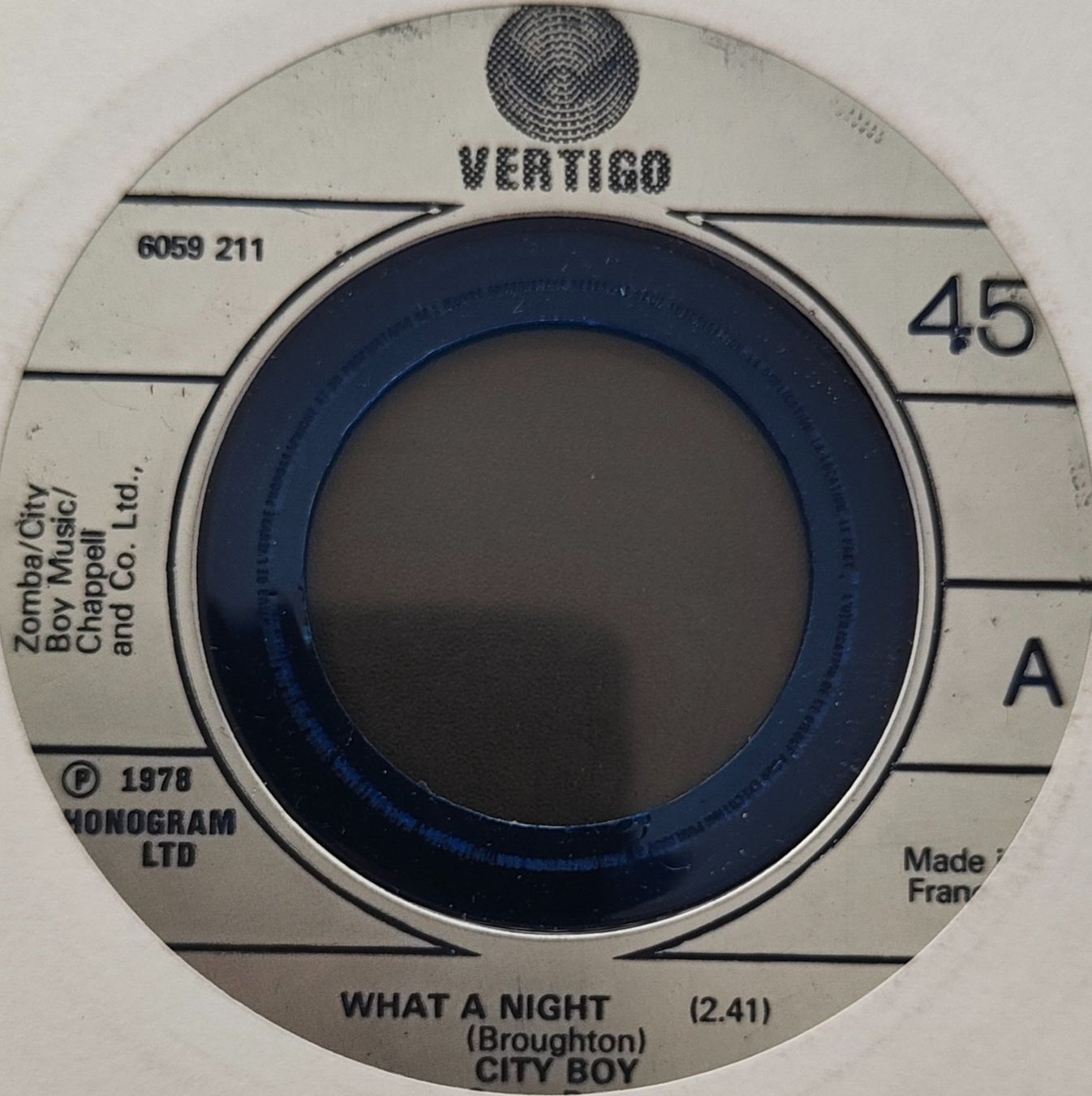 Dischi in vinile: Vinyl-Single City Boy - What A Night – Usato da Langenthal venduto da Modo39