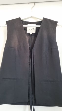 Cos Leinen-Gilet, schwarz, Gr. 34