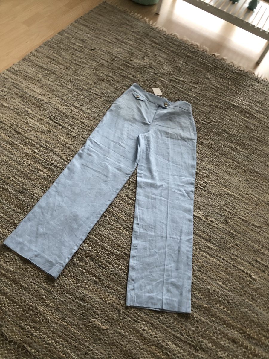 Zara Pantaloni: Zara Leinen Hose. Gr. S. Neu. Hellblau – Nuovo e nell'imballaggio originale da Dübendorf venduto da mar_s66c 3