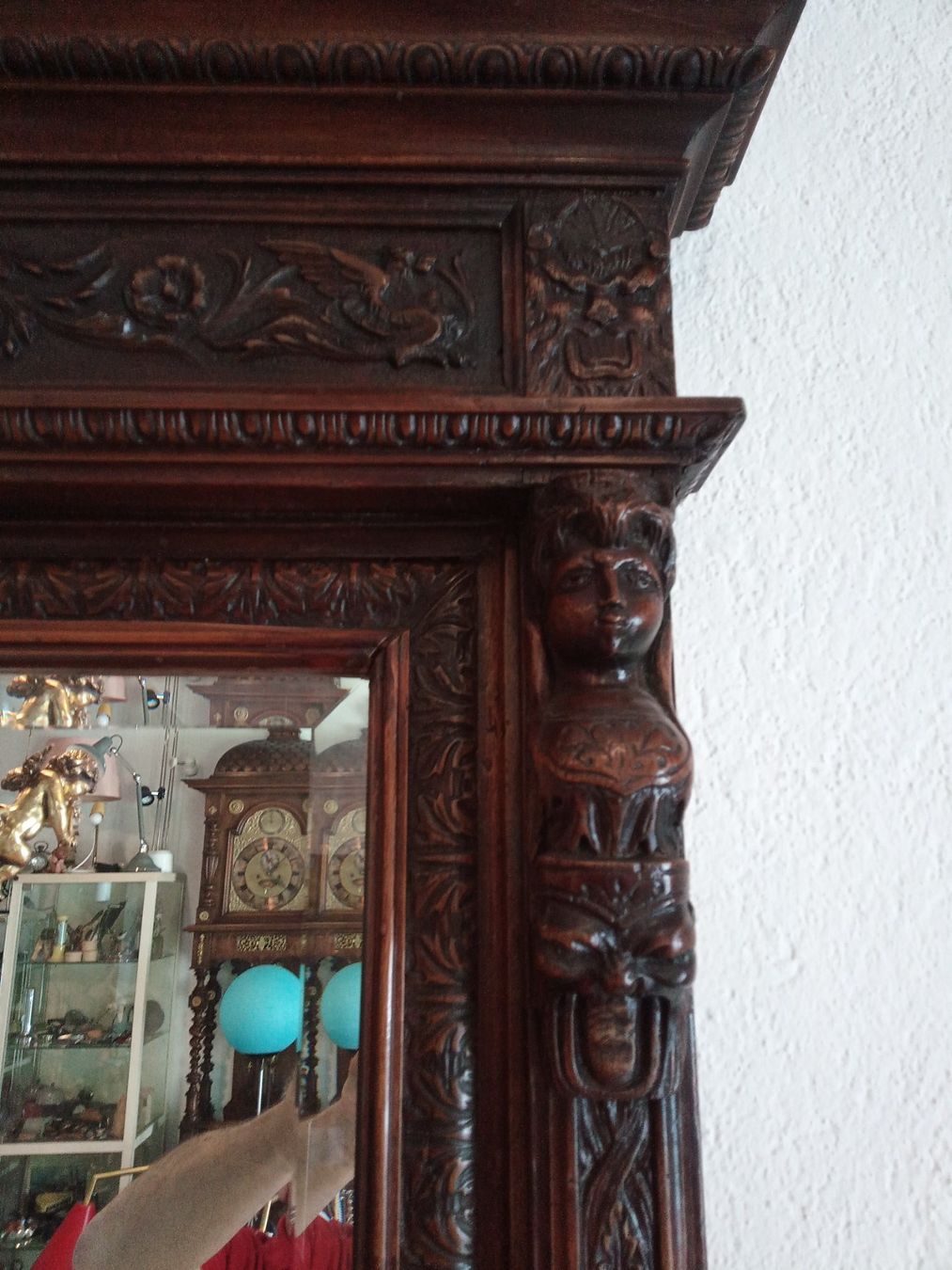 Specchi: Antiker grosser geschnitzter Spiegel 120 x 81 cm – Usato da Zürich venduto da edi_c2m6 2
