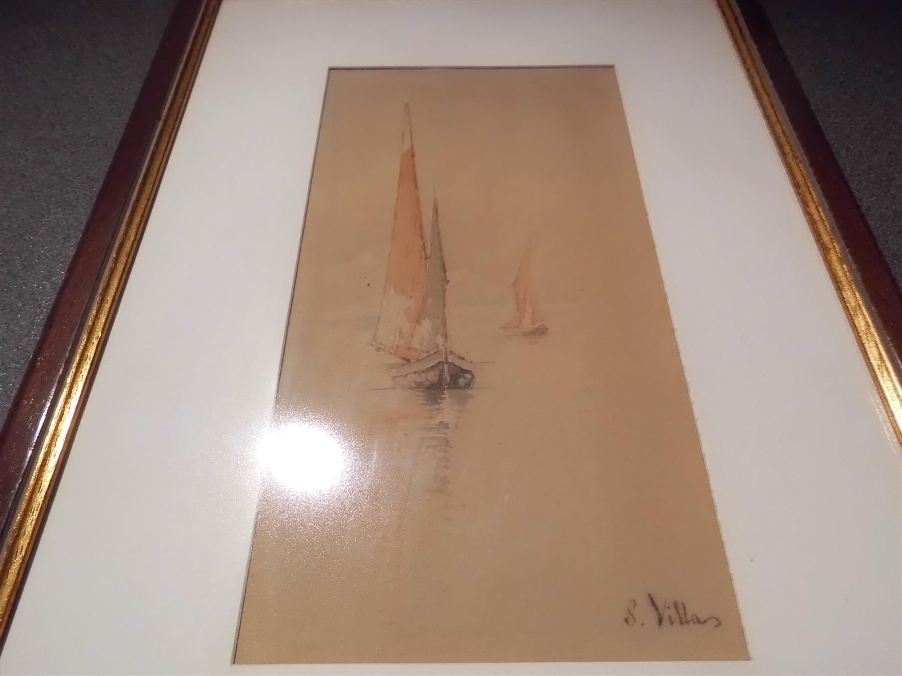 Poster & Bilder: Bild Segelschiff, farbig, S. Villar – Gebraucht aus Zürich von abraxas1291 1