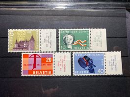 Schweiz 1958 / Znr: 334 - 337 / Postfrisch ** mit Tabs