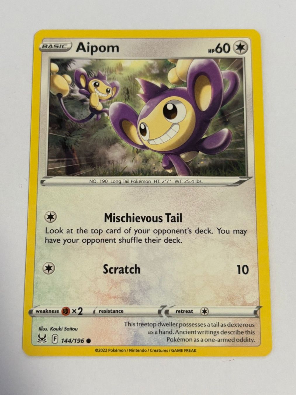 Pokémon Carte collezionabili: Pokemon-Karte Aipom 144/196 – Usato da Herisau venduto da Seyashop1