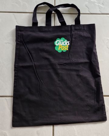 Schwarze Stofftasche Glücks Post Neu 41cm lang 36cm breit