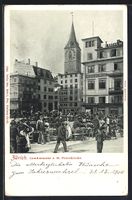Zürich, Gemüsemarkt und St. Peterskirc