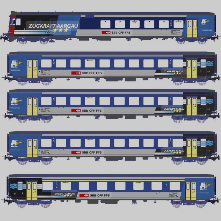 PIKO SBB SET 5-TLG RE ZUGKRAFT AARGAU DC mit Eyro Umbauset (Neu und ...
