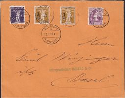 1916, FELDPOST-Brief (4.DIVISION) Nr.106+124+132 nach BASEL