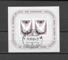 W23 Basler Taube Block gestempelt Fribourg 19.4.1945