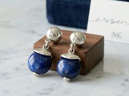 Elegante Design Ohrringe mit Lapislazuli - A&C neu