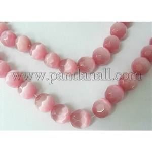 Perlen (unechte): Cateye Glasperlen pink 10mm 1 Strang – Neu (gemäss Beschreibung) aus Alpnachstad von perlengaby