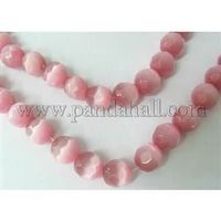 Cateye Glasperlen pink 10mm 1 Strang