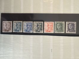 Timbres Espagne 7 timbres Franco valeurs diverses bon état
