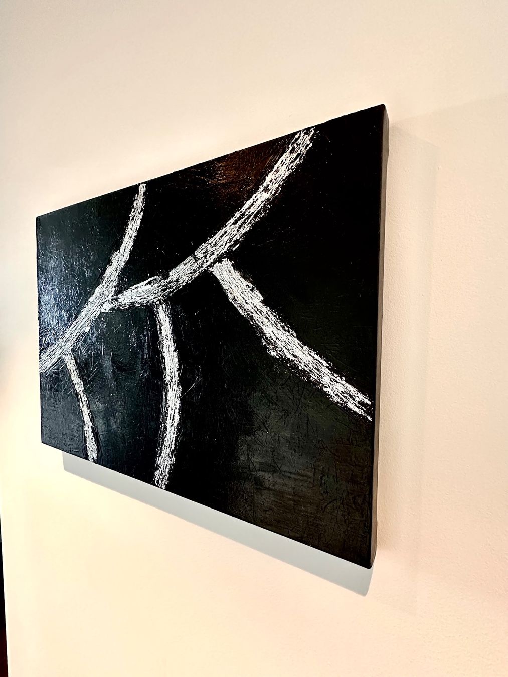 Foto & Immagini: Handgemaltes Acrylbild schwarz mit Silber-Effekten – Nuovo (secondo la descrizione) da Uitikon Waldegg venduto da Mann 3