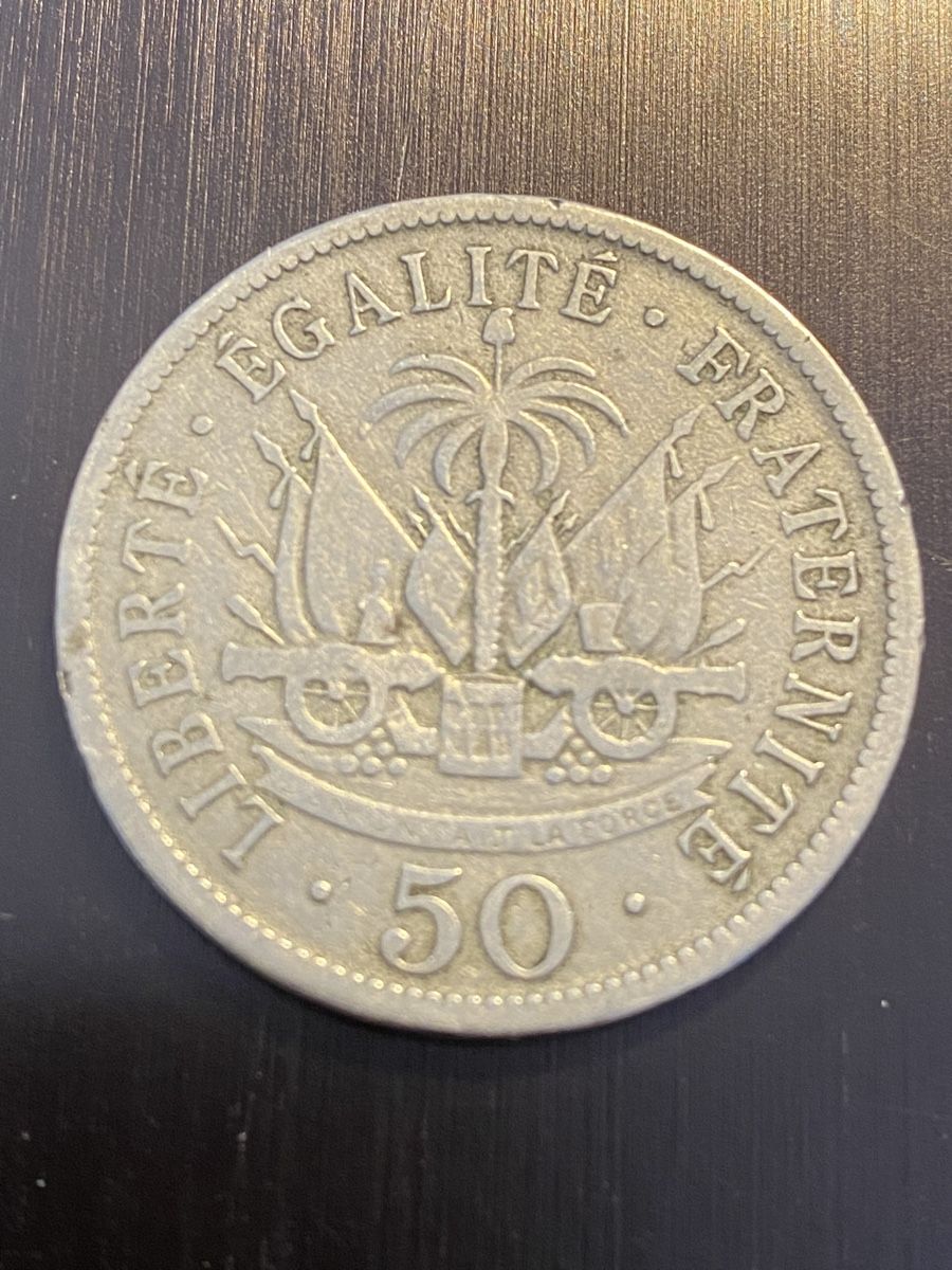 Alle Münzen: Haïti, 50 centimes 1908 cupronickel – Gebraucht aus Corsier-sur-Vevey von Ginoarturo 1