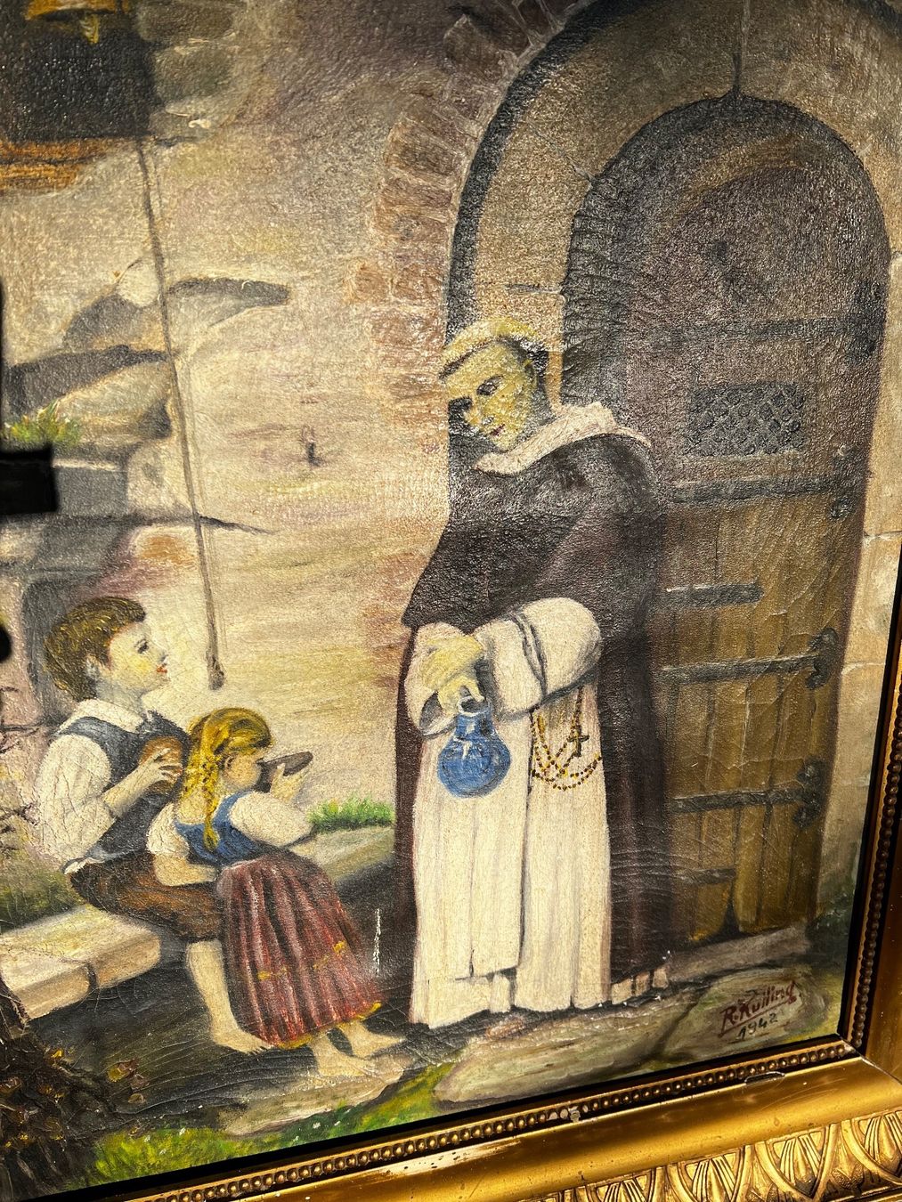 Dipinti: Ölbild Gemälde Münch Kloster Zisterzienser – Usato da Riehen venduto da MaestroImperatore 2