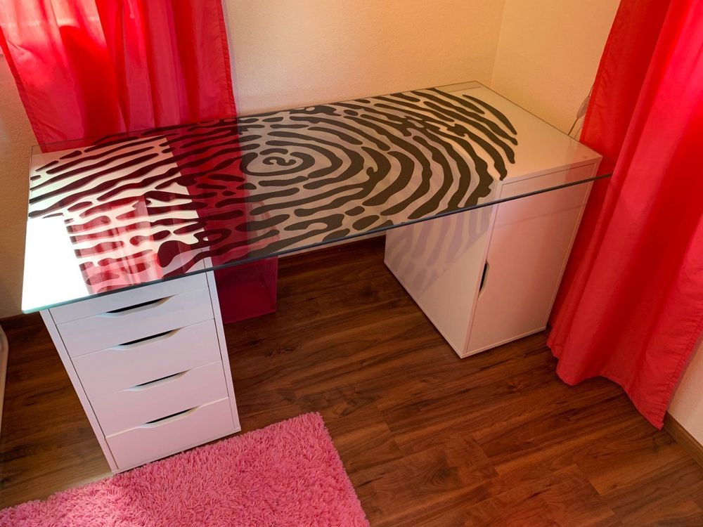 IKEA Schreibtisch Glasplatte+Tischbeine Kaufen auf Ricardo
