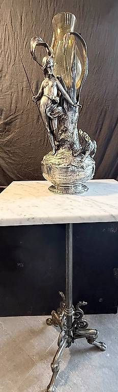 Skulpturen & Statuen: Jugendstil Gefäss,Lampenbasis WMF 1898-1910 versilbert – Gebraucht aus Fahrwangen von Dirk.Gerlach 1