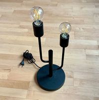 Moderne Tischlampe schwarz matt 2-flammig ohne Leuchtmittel