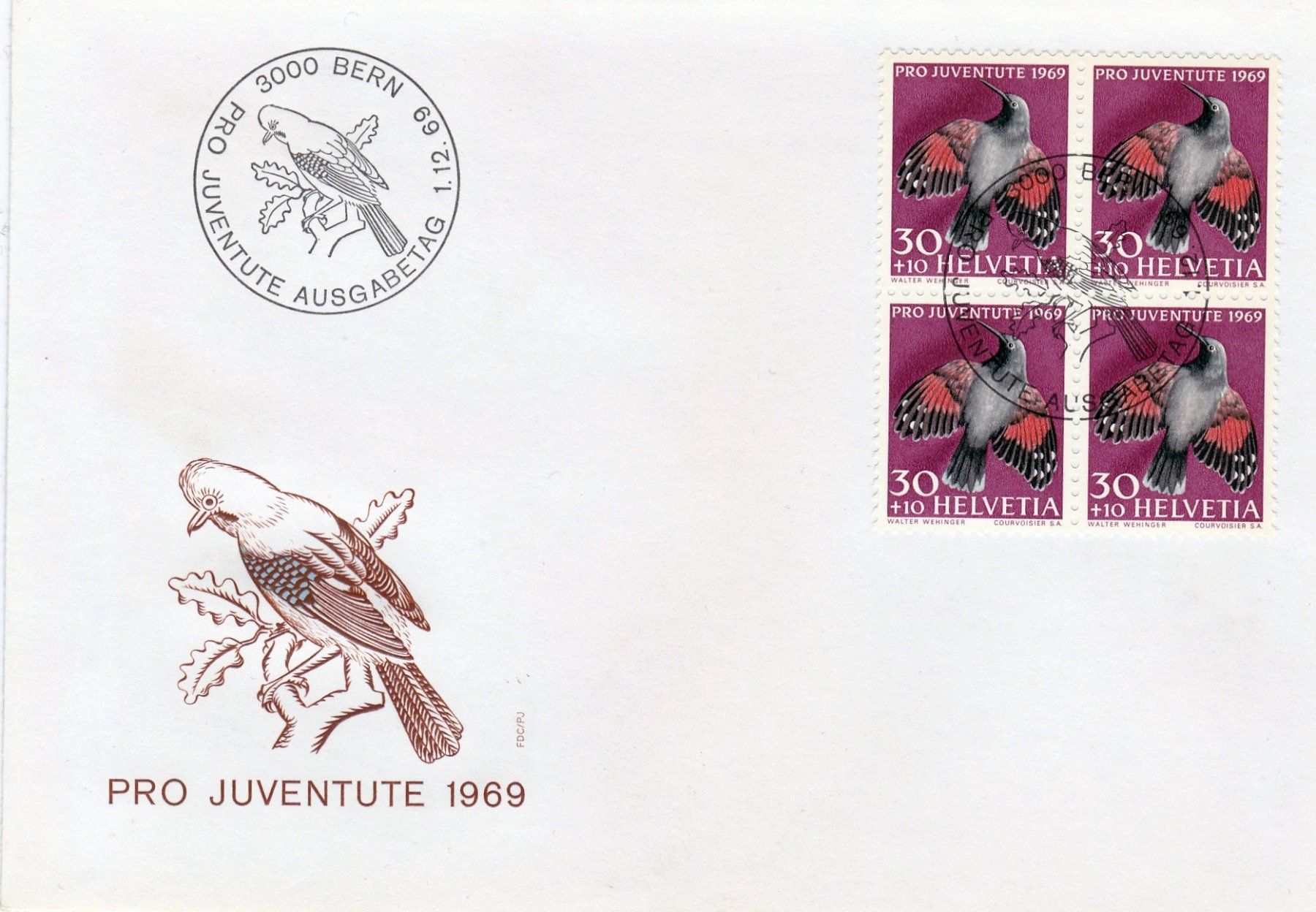 Tutti i francobolli: 8 Ersttagsbriefe Pro Juventute etc. 1965-1970 – Usato da Neuenhof venduto da Wanton 4