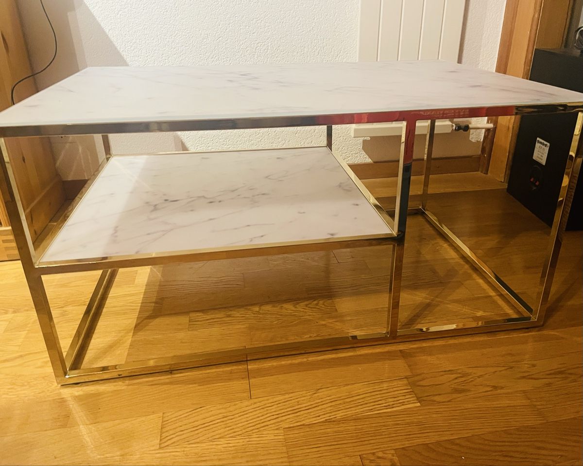Tavoli: Moderner Couchtisch mit Marmor & Gold Optik – Usato da Rheinfelden venduto da slimjim 1