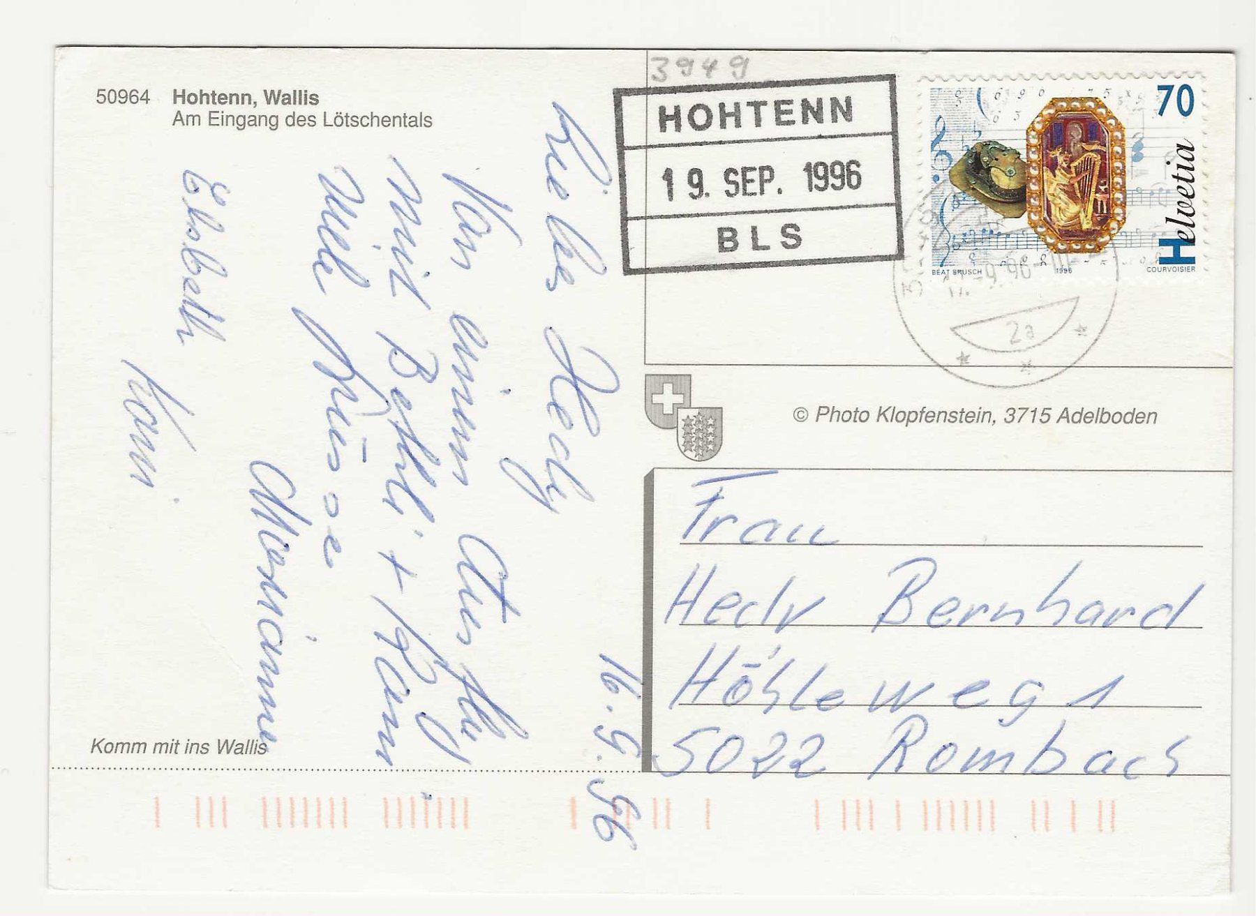 Cartes postales: HOHTENN   VS – D'occasion à Küttigen par rolypo 1