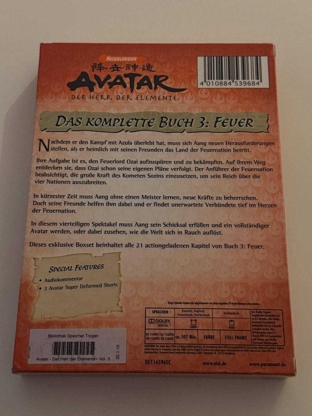 Tous les DVDs: Avatar - Der Herr der Elemente, Buch 3: Feuer - Im Schuber – D'occasion à Altstätten SG par sheamus 2