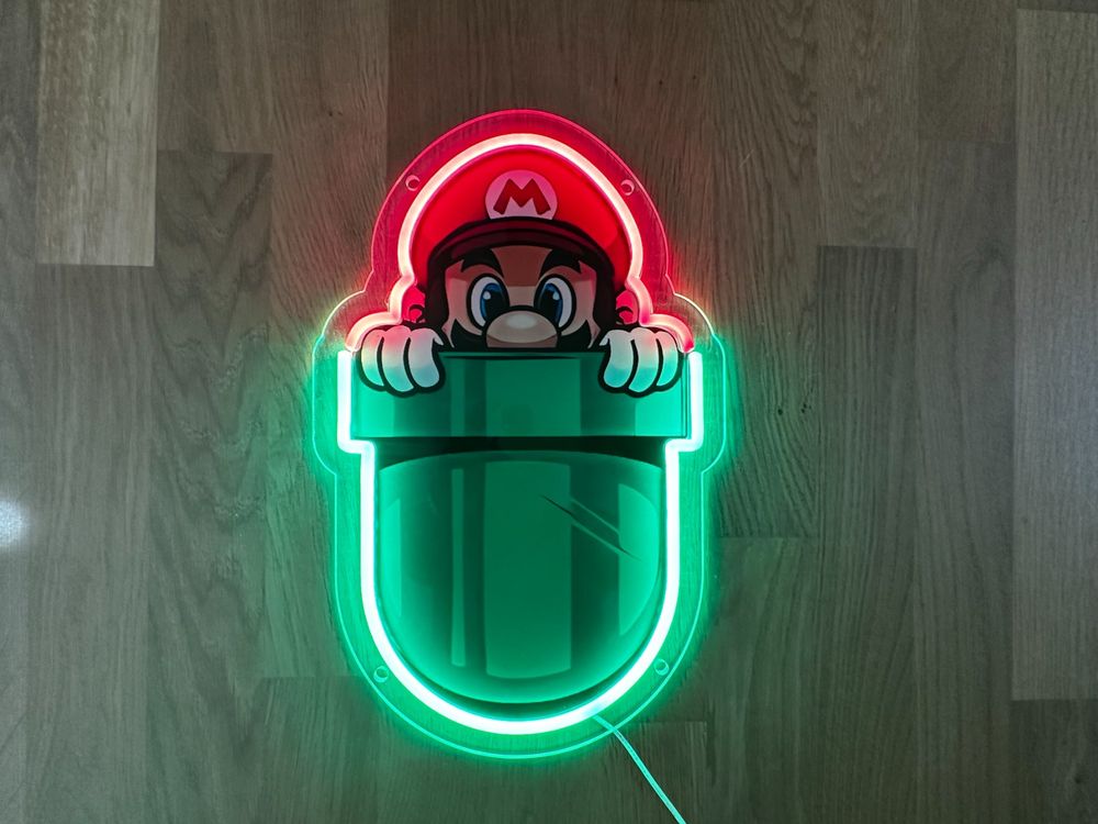 Super Mario LED Neon Wand Deko 40 cm (GameRoom) (Gebraucht) in ...