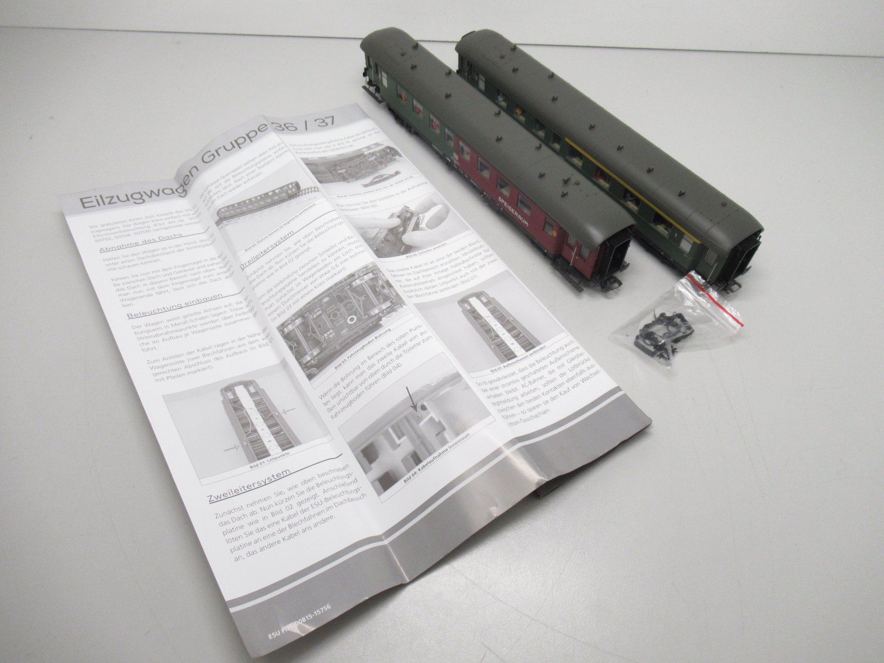 Modellini di ferrovie: Pullman 36102+3 Eilzugwagen 1./2.Klasse+Speisewagen DB DC H0 – Usato da Basel venduto da mhmarken 7