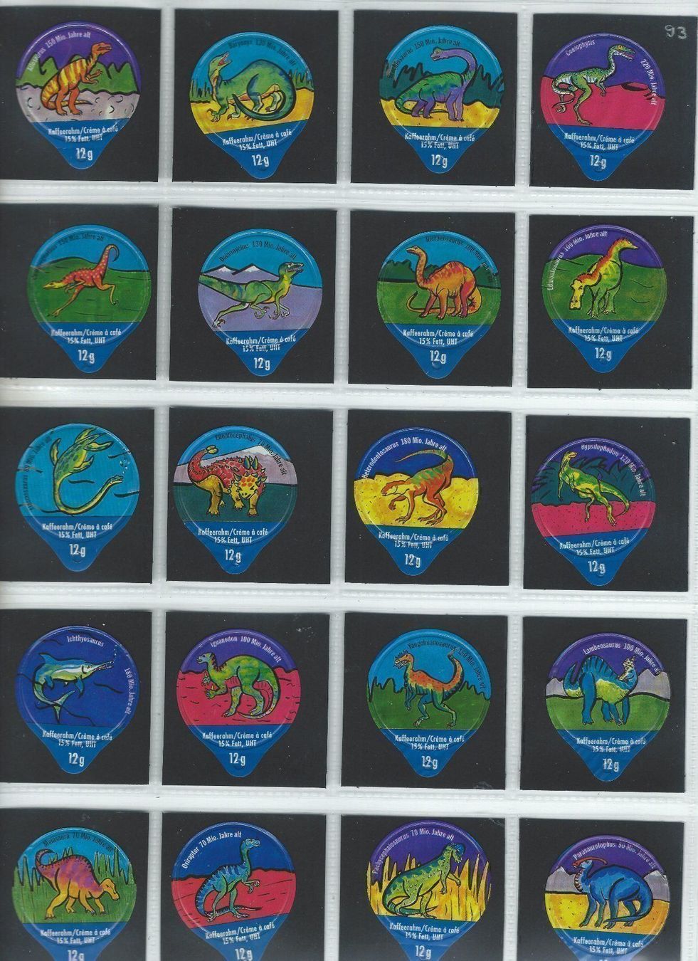 Kaffeerahmdeckel: KRD. Dinosaurier III 1993 / 83 C – Gebraucht aus Hochdorf von KRdeckeli