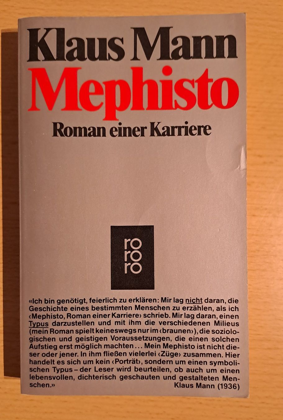 Libri: Klaus Mann - Mephisto: Roman einer Karriere – Usato da Root venduto da Umo63