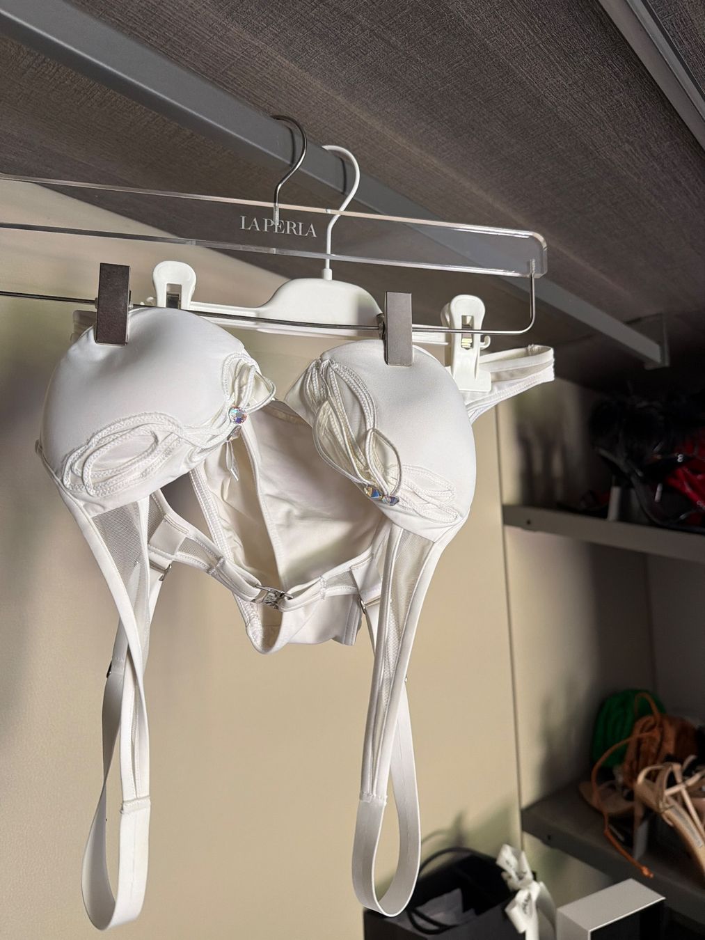 La Perla Costumi da bagno & Bikini: LA PERLA BH und Slip Set Weiss Grösse 75b – Usato da Agra venduto da Milena_L