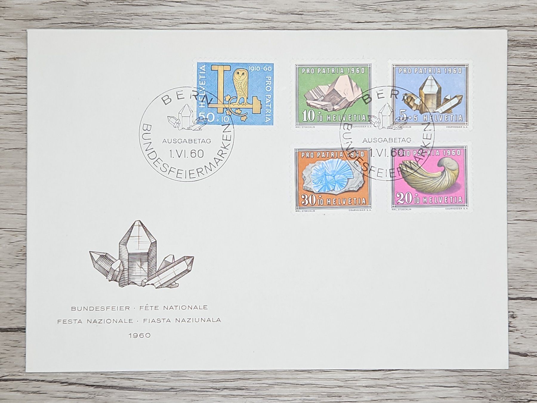 Tutti i francobolli: CL21 Enveloppe + Timbre Suisse 1960 – Usato da Cousset venduto da Patrick_Collections