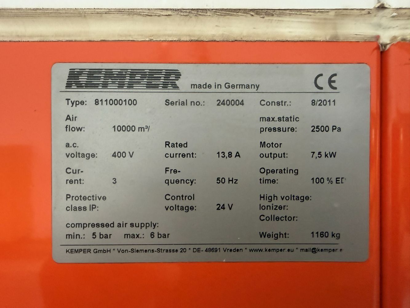 Kemper Purificatori d'aria: Rauchgas und Staubfilteranlage, Kemper – Usato da Aesch BL venduto da mas_zjs8 4