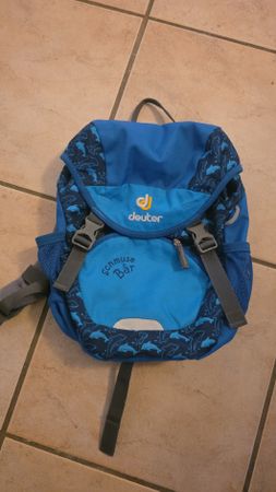 Deuter Rucksack "Schmusebär" blau Delfinmotiv guter Zustand