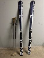 Skis Salomon 178 cm avec fixations + bâtons — bon état