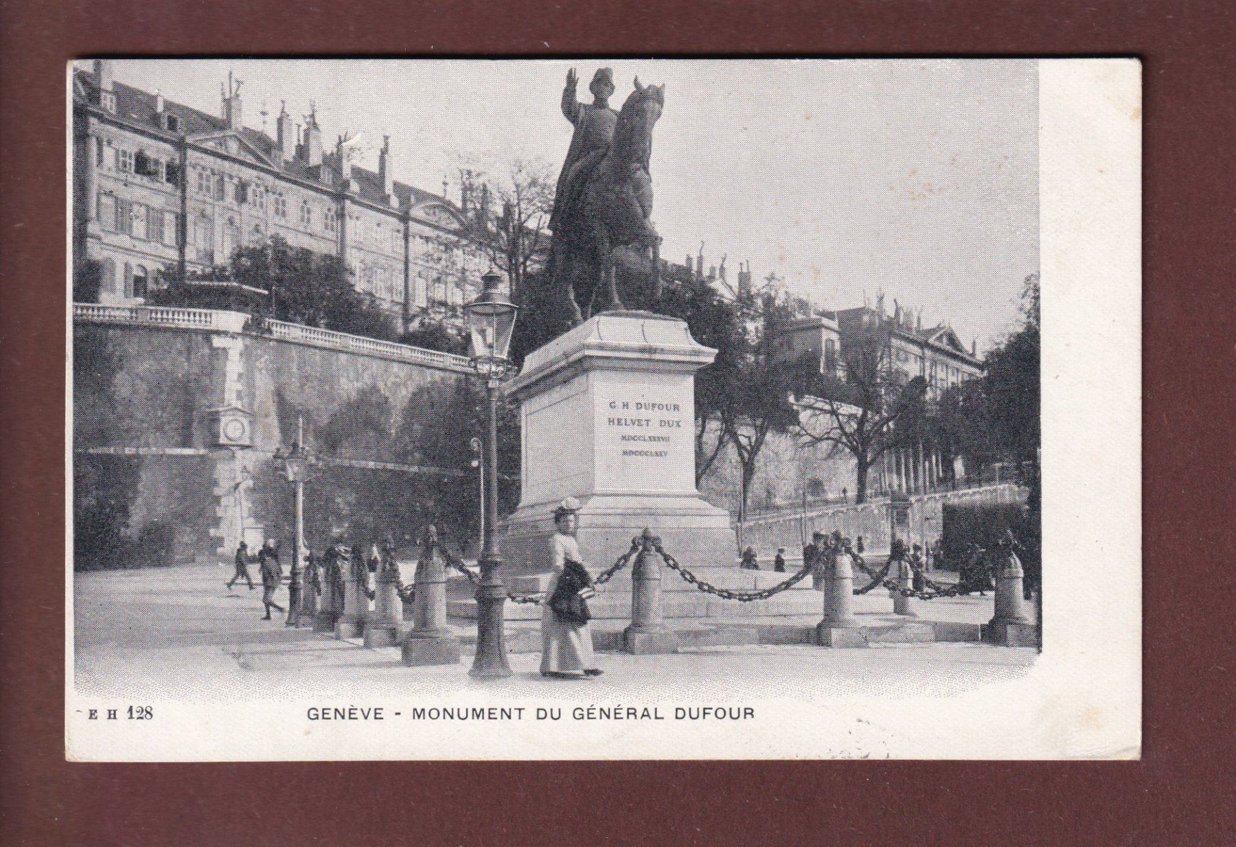 Ansichtskarten: GENEVE - Monument Dufour - 1905 – Gebraucht aus Pully von nicecards