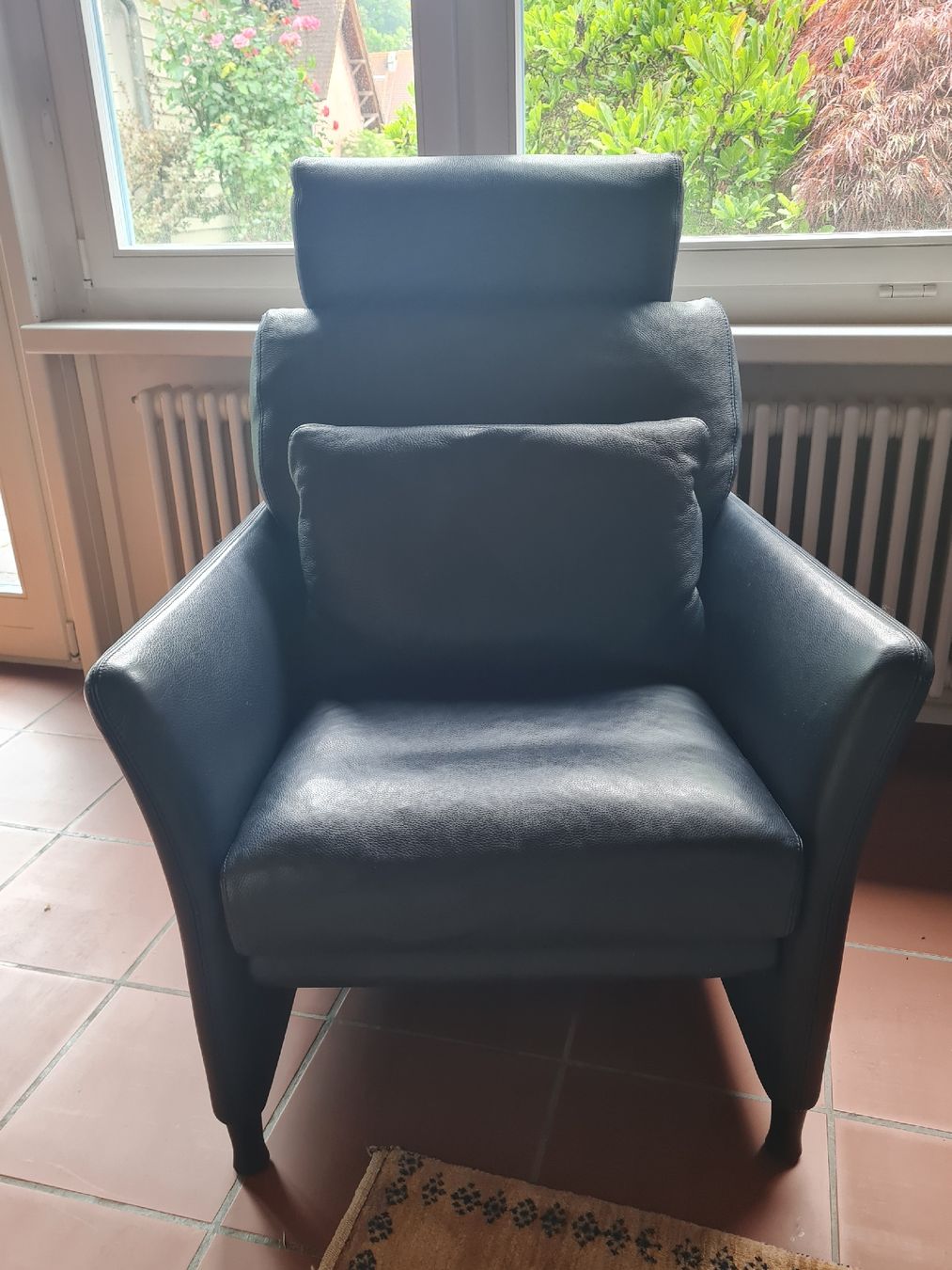 Knoll Divani: Dunkelblaues Leder Sofa /Marke "Walter Knoll" – Usato da Kleinandelfingen venduto da reg_yg6p 1