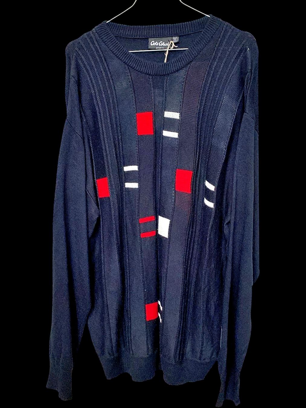 Carlo Colucci Maglioni & Felpe: Carlo Colucci Sports Marineblauer Pullover mit roten & – Usato da Zug venduto da vinokilo 1