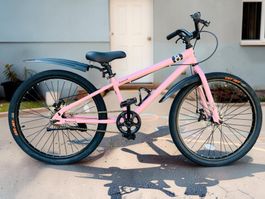 24 Zoll Kinderfahrrad Singlespeed schwarz/rosa NEU
